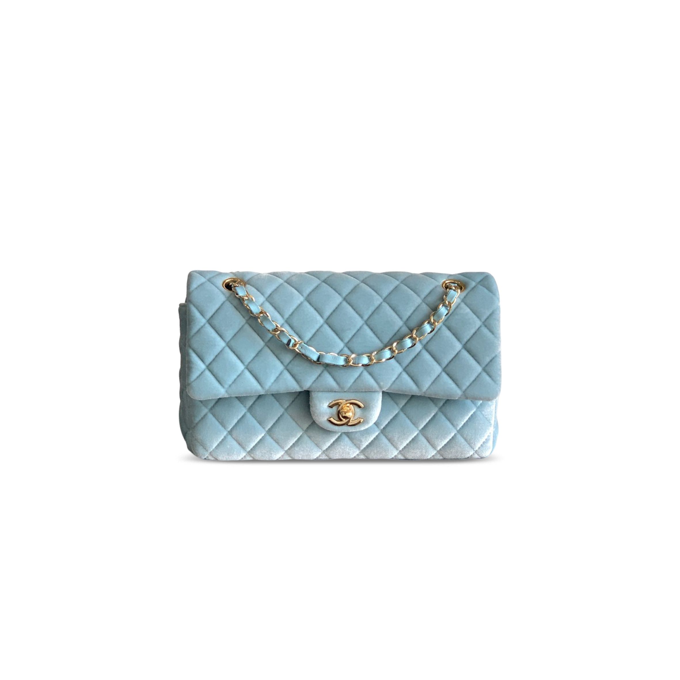 CHANEL MEDIUM CLASSIC HANDBAG VELVET A01112 (25*16*7cm)